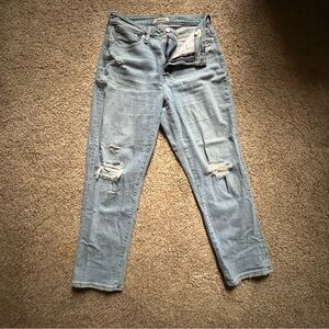Madewell Light Blue Ripped Curvy MomJean
